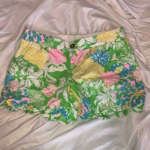 scalloped Lilly Pulitzer floral shorts